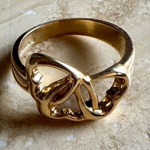 Tiffany & Co ring 3 hearts 750 18k yellow gold